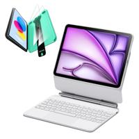 iPad Air 13“ (2025) Rebound Magnetische Tastaturhülle 360 Schutz Bündel - DE Layout -Weiß