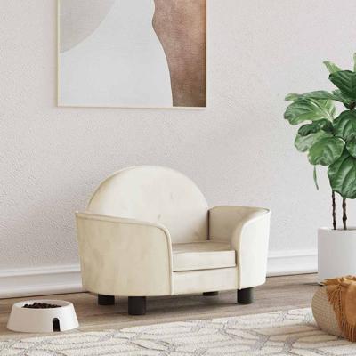 VidaXL Hondenmand 66x40x45 cm fluweel crèmekleurig