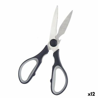 Keukenschaar Kinvara KT156088 Zwart Zilverkleurig Roestvrij staal 8,5 x 21 x 1,5 cm (12 Stuks)