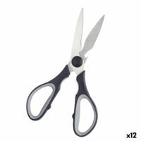 Keukenschaar Kinvara KT156088 Zwart Zilverkleurig Roestvrij staal 8,5 x 21 x 1,5 cm (12 Stuks)