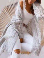 Plain Casual Long Sleeve Sweater coat - thumbnail