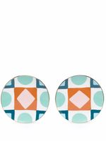 La DoubleJ lot d'assiettes Diamond Dots en porcelaine - Bleu