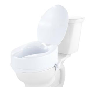 VEVOR toiletbrilverhoger universele toiletverhoger 15 cm draagvermogen 136 kg schroefstangslot met toiletbril voor senioren, gehandicapten, zwangere vrouwen, artsen wit