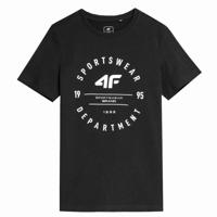 Kinder-T-Shirt met Korte Mouwen 4F M294 Deep Zwart - Maat: 11-12 Jaar