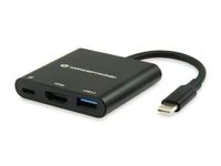 Conceptronic DONN01B interface hub USB 3.2 Gen 1 (3.1 Gen 1) Type-C 5000 Mbit/s Zwart - thumbnail