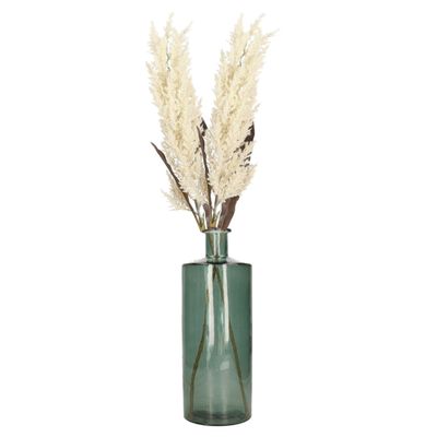 Kunstbloemen bloemstuk - 2x pampasgras pluimen boeket in flesvaas - creme wit - 88 cm hoog