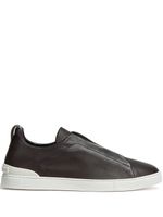 Zegna baskets SECONDSKIN Triple Stitch en cuir - Marron - thumbnail