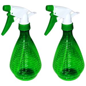 Plantenspuit/waterverstuiver - 2x - groen - 500 ml