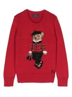 Ralph Lauren Kids pull en maille intarsia à logo Polo Bear - Rouge