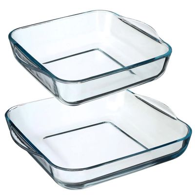 Ovenschalen set vierkant - Glas - 22 x 22 cm/29 x 29 cm