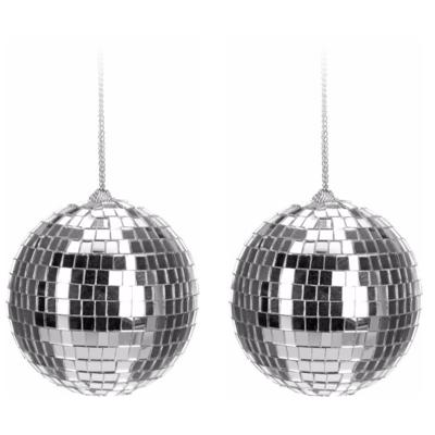 Disco kerstbal - 10x - zilver - D6 cm - glas/foam - discobal/discobol - kerstversiering