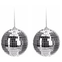 Disco kerstbal - 10x - zilver - D6 cm - glas/foam - discobal/discobol - kerstversiering