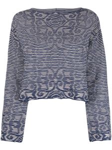 Emporio Armani pull en maille à motif intarsia - Bleu