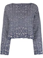 Emporio Armani pull en maille à motif intarsia - Bleu - thumbnail