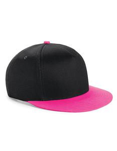 Beechfield CB615 Youth Size Snapback - Black/Fuchsia - One Size