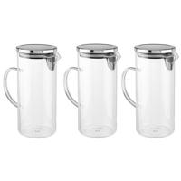 schenkkan - 3x - 1,3 liter - glas - 22 cm - waterkan - sapkan