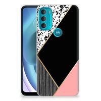 Motorola Moto G71 5G TPU Hoesje Zwart Roze Vormen - thumbnail