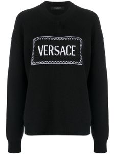 Versace pull à logo intarsia - Noir