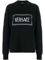 Versace pull à logo intarsia - Noir - thumbnail