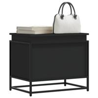 Opbergbox met deksel 60x40x51,5 cm bewerkt hout zwart