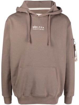 Alpha Industries hoodie en coton biologique à logo brodé - Marron