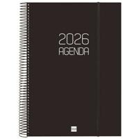 Agenda Finocam OPAQUE Zwart A4 21 x 29,7 cm 2026