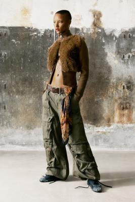 Gebreide trui met wol - BROWN - L