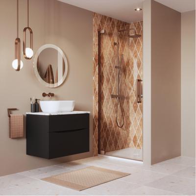 Crosswater Asura Douchedeur - 90cm - draaideur - zonder hendel - geborsteld brons AUHDBZC0900