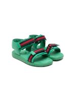 Gucci Kids Web-stripe touch-strap sandals - Vert - thumbnail