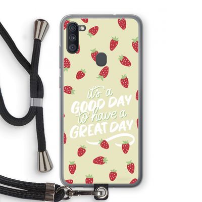 Don't forget to have a great day: Samsung Galaxy A11 Transparant Hoesje met koord