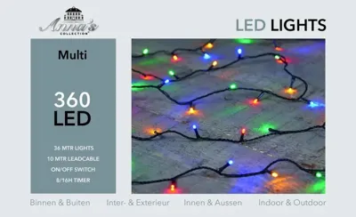 Anna&apos;s Collection LED kerstverlichting 360 lampjes 36m, multicolor