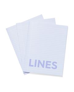 HEMA Schriften Blauw A5 Gelinieerd - 3 Stuks