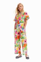 Lange gebloemde jumpsuit - RED - 7/8