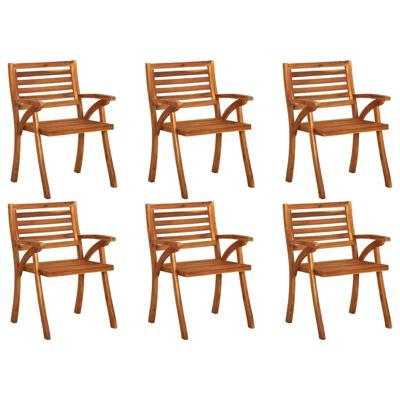 Tuinstoelen 6 st massief acaciahout