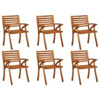 Tuinstoelen 6 st massief acaciahout