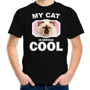 Katten liefhebber shirt Rag doll my cat is serious cool zwart voor kinderen