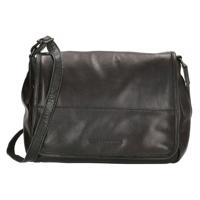 Hide en Stitches Crossbody Schoudertas met Overslag Zwart