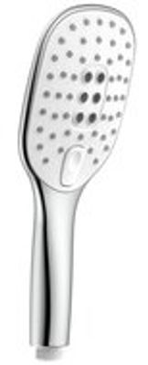MONZA II handdouche, 3 functies, chroom-wit antikalk nozzles 3 selecteerbare jets douchekop: Ø ca. 10 cm inclusief waterbesparende pakking- tot wel 50% minder water verbruik ½" (Ø ca. 1,9 cm