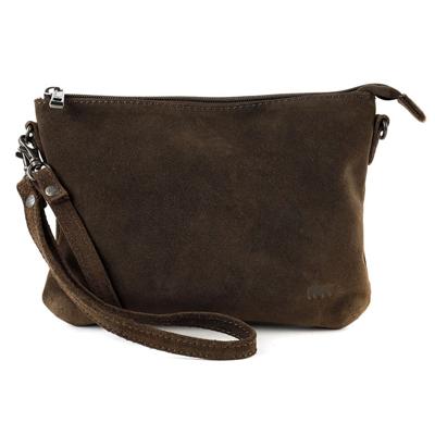 Bear Design Suède Schoudertas / Clutch Julie Bruin