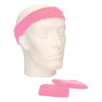 Zweetbandjes sportset licht roze