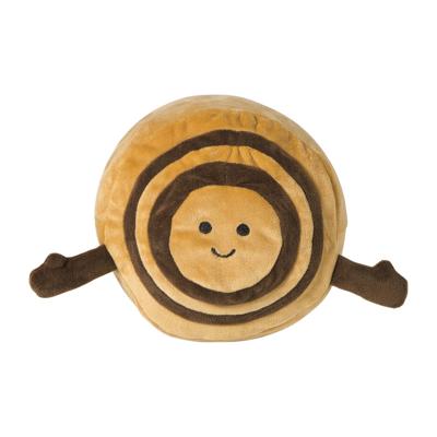Knuffel kaneelbroodje - bruin - 15x8 cm