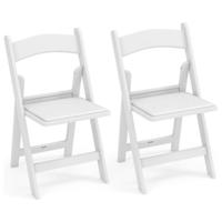 Set van 2 Hars Klapstoelen Draagbare Tuinstoelen met Gevoerde Zitting Weerbestendig Harsframe met 550 kg Statische Belasting