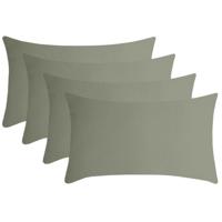 Stof Textile sierkussen Nelson - 4x - groen - 30 x 50 cm - bank kussens - polyester