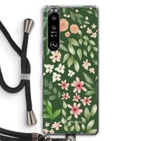 Botanical green sweet flower heaven: Sony Xperia 1 III Transparant Hoesje met koord