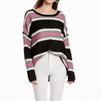 Vrouwen Knitwear coltrui trui maat: M (zwarte poeder strepen)