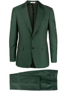 FURSAC tonal-striped single-breasted virgin wool suit - Vert