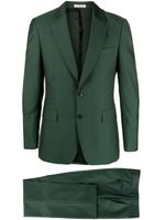 FURSAC tonal-striped single-breasted virgin wool suit - Vert - thumbnail