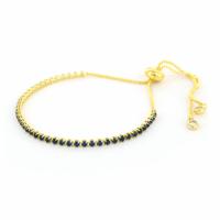 Kalli Armband met Stras Steentjes Blauw 2 mm | Goud