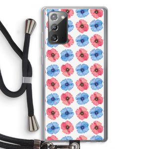 Klaproosjes: Samsung Galaxy Note 20 / Note 20 5G Transparant Hoesje met koord