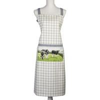 Wiebe Van Der Zee schort ruit blauw koe | 2 stuks